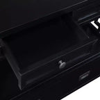 Hostack Table Console de Ferme 91 cm en Bois avec 4 Tiroirs et 1 Étagère de Rangement pour Entrée et Salon, Noir