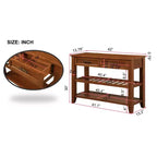 Hostack Table console de 106,7 cm avec 2 tiroirs de rangement et 2 étagères pour salon et salle à manger, marron