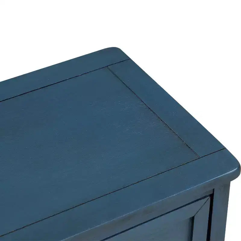 GDFStudio Elsie Meuble de rangement en bois massif avec tiroirs et paniers en rotin