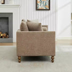 Chaise longue capitonnée en chenille Ashtabula de GDFStudio avec garniture cloutée