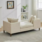 Chaise longue capitonnée en chenille Ashtabula de GDFStudio avec garniture cloutée