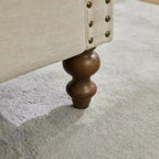 Chaise longue capitonnée en chenille Ashtabula de GDFStudio avec garniture cloutée