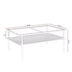 Ensemble de 3 tables basses et tables d'appoint, tables modernes en verre avec étagère de rangement en MDF et pieds en métal robustes pour le salon