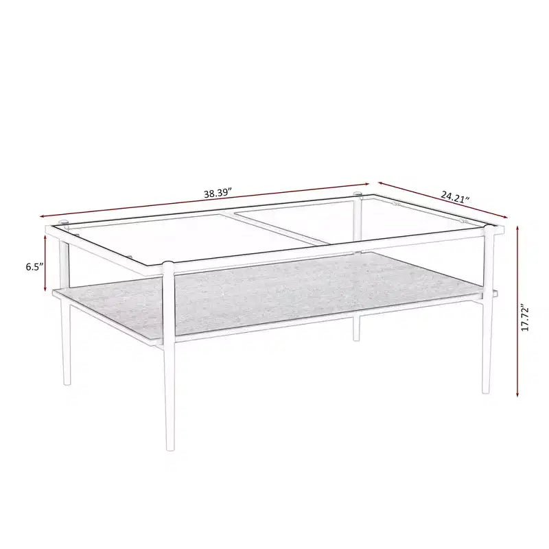 Ensemble de 3 tables basses et tables d'appoint, tables modernes en verre avec étagère de rangement en MDF et pieds en métal robustes pour le salon