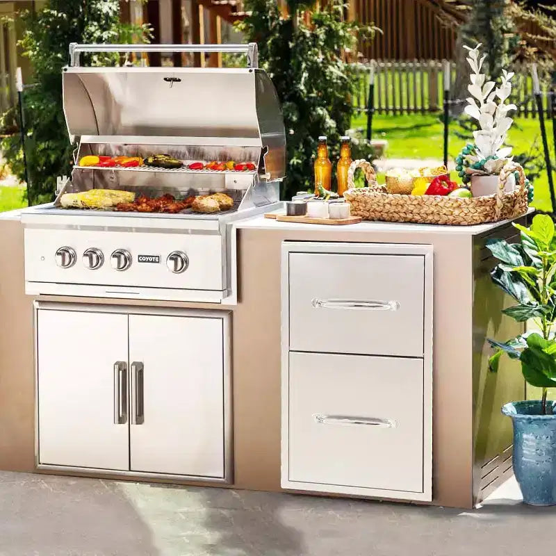 Acekool 16 Triple Kitchen Drawers with Paper Towel Holder
