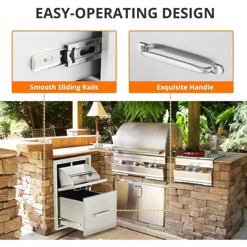 Acekool 16 tiroirs de cuisine triples avec porte-serviettes en papier