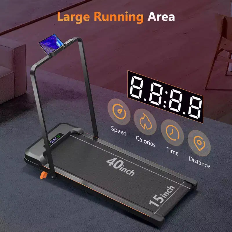 Tapis de marche KERDOM Under Desk, tapis roulant portable pour la maison et le bureau, tapis de marche 2 en 1 avec télécommande, capacité de 158 kg, tapis de course 2,5 CV avec LED