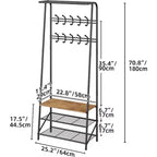 4-in-1 Hall Tree with Bench and Shoe Storage, Entryway Coat Rack with Hooks, Shelf, and Metal Frame Organizer
