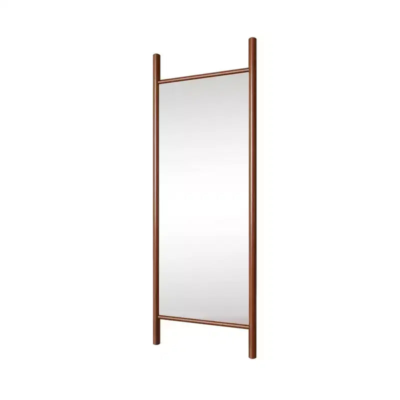 MAYEERTY Miroir pleine longueur en bois massif échelle rectangulaire noyer 63x24x1in sans support