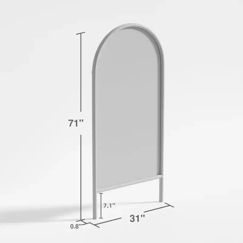 MAYEERTY Miroir pleine longueur en bois massif échelle rectangulaire noyer 63x24x1in sans support