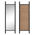 MAYEERTY Miroir pleine longueur en bois massif échelle rectangulaire noyer 63x24x1in sans support