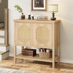Table console de ferme COZONY avec rangement à 2 portes et étagère, table de canapé rustique pour entrée, bar à café pour salon