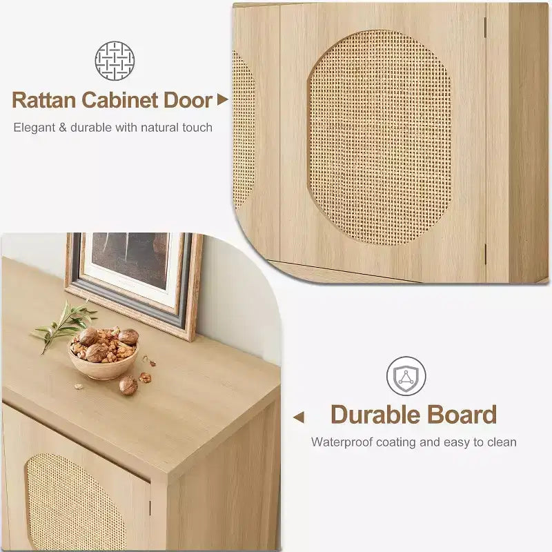 Table console de ferme COZONY avec rangement à 2 portes et étagère, table de canapé rustique pour entrée, bar à café pour salon