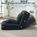 Lit de luxe pour chien Acekool en chenille 5 positions réglable et pliable avec oreillers moelleux, grande chaise longue pour humains et animaux de compagnie