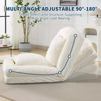 Lit de luxe pour chien Acekool en chenille 5 positions réglable et pliable avec oreillers moelleux, grande chaise longue pour humains et animaux de compagnie