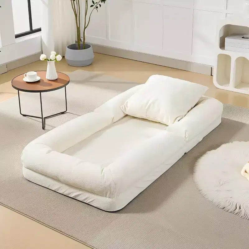 Lit de luxe pour chien Acekool en chenille 5 positions réglable et pliable avec oreillers moelleux, grande chaise longue pour humains et animaux de compagnie