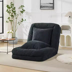 Lit de luxe pour chien Acekool en chenille 5 positions réglable et pliable avec oreillers moelleux, grande chaise longue pour humains et animaux de compagnie