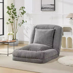 Lit de luxe pour chien Acekool en chenille 5 positions réglable et pliable avec oreillers moelleux, grande chaise longue pour humains et animaux de compagnie