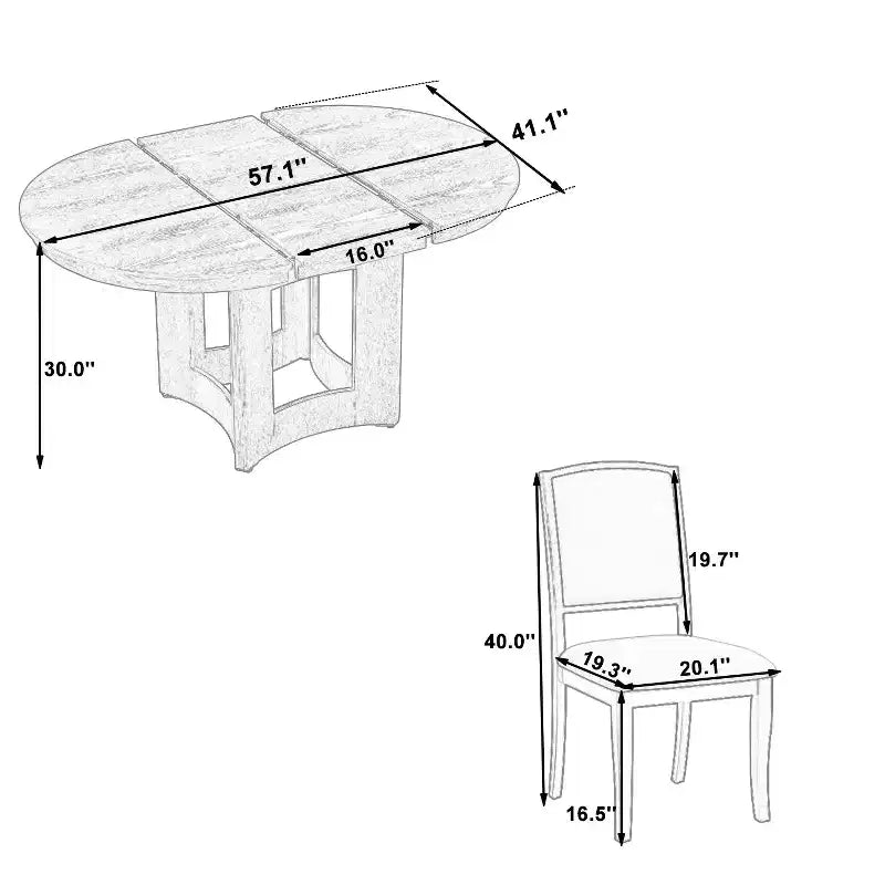 Ensemble de salle à manger rond extensible Whisen Farmhouse avec 4 chaises