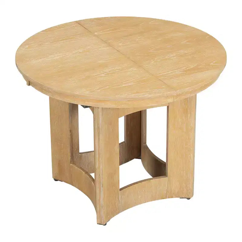 Ensemble de salle à manger rond extensible Whisen Farmhouse avec 4 chaises