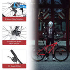NAYSAYE Bicycle Mountain Bike 24 Speed Steel Frame with Suspension Fork for Adults, Red, 65.75*24.41*37