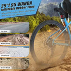 NAYSAYE 29 Inch Mountain Bike 8 Speed Steel Frame with Front Suspension for Adults and Youth, Blue, 70.8*27.1*41.7