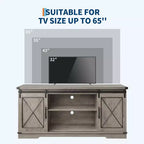 TV Stand for 65 inch Entertainment Center with Sliding Barn Doors and Storage ,TV Media Console Table With Adjustable Shelf for Living Room