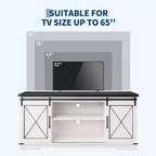 TV Stand for 65 inch Entertainment Center with Sliding Barn Doors and Storage ,TV Media Console Table With Adjustable Shelf for Living Room