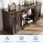TV Stand for 65 inch Entertainment Center with Sliding Barn Doors and Storage ,TV Media Console Table With Adjustable Shelf for Living Room