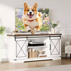 TV Stand for 65 inch Entertainment Center with Sliding Barn Doors and Storage ,TV Media Console Table With Adjustable Shelf for Living Room