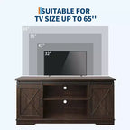TV Stand for 65 inch Entertainment Center with Sliding Barn Doors and Storage ,TV Media Console Table With Adjustable Shelf for Living Room