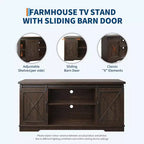 TV Stand for 65 inch Entertainment Center with Sliding Barn Doors and Storage ,TV Media Console Table With Adjustable Shelf for Living Room
