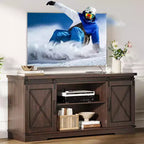 TV Stand for 65 inch Entertainment Center with Sliding Barn Doors and Storage ,TV Media Console Table With Adjustable Shelf for Living Room
