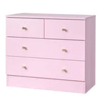 Commode Karl Home à 4 tiroirs en panneaux de particules roses, 66 cm de large