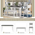 Ensemble de salle à manger GDFStudio Monica 6 pièces avec table et chaises rembourrées