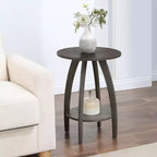HomeStock 24 in.H Gray Color Rectangle Wood Table Top End Table 1 -piece