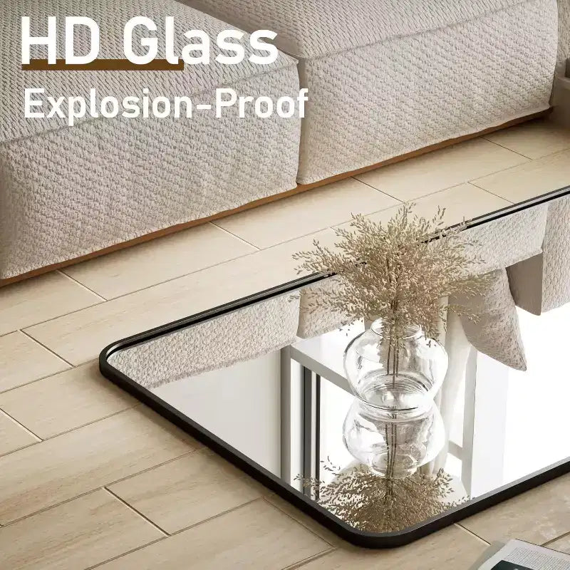 Miroir sur pied de 65 x 24 avec coins arrondis, miroir pleine longueur à poser, à suspendre ou à appuyer pour chambre ou dressing