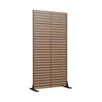MAYEERTY 72*35in Metal Outdoor Patio Privacy Screen Freestanding Room Divider Partition for Indoor, Gray