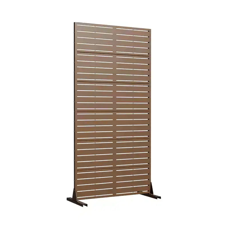 MAYEERTY 72*35in Metal Outdoor Patio Privacy Screen Freestanding Room Divider Partition for Indoor, Gray