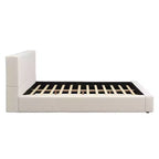 Christopher Knight Home Adrian Modern Upholstered Platform Bed with Linen Thick Headboard