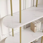 71 Arched Bookshelf 2PCs 5 Tier Bookcase Open Bookshelf Plant Stand with Metal Frame Freestanding