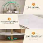 71 Arched Bookshelf 2PCs 5 Tier Bookcase Open Bookshelf Plant Stand with Metal Frame Freestanding