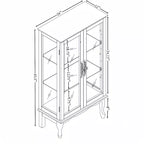 Elegant 2-Door Curio Cabinet with Tempered Glass Doors, Mirrored Back Panel, and Adjustable Shelves - Lighted Display Cabinet for Home