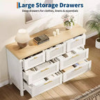 Commode cannelée à 7 tiroirs, commode haute de 114 cm, 7 tiroirs de commode, commode en bois avec rangement pour vêtements, armoire de rangement pour salon ou chambre à coucher