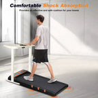Tapis de course pliant portable NAYSAYE sous le bureau avec accoudoirs amovibles, bande de roulement amortie, grande surface pour la maison et le bureau