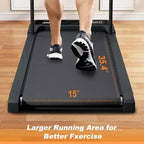 Tapis de course pliant portable NAYSAYE sous le bureau avec accoudoirs amovibles, bande de roulement amortie, grande surface pour la maison et le bureau