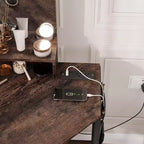 Acekool Coiffeuse d'angle avec tabouret, station de charge et miroir lumineux