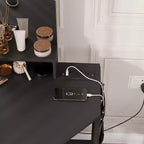 Acekool Coiffeuse d'angle avec tabouret, station de charge et miroir lumineux