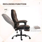 Okak Executive Office Chair with 140 Reclining Back, Ergonomic Chair with Foldable Footrest, Desk Chair for Office, Study, Brown