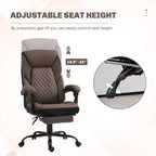 Okak Executive Office Chair with 140 Reclining Back, Ergonomic Chair with Foldable Footrest, Desk Chair for Office, Study, Brown